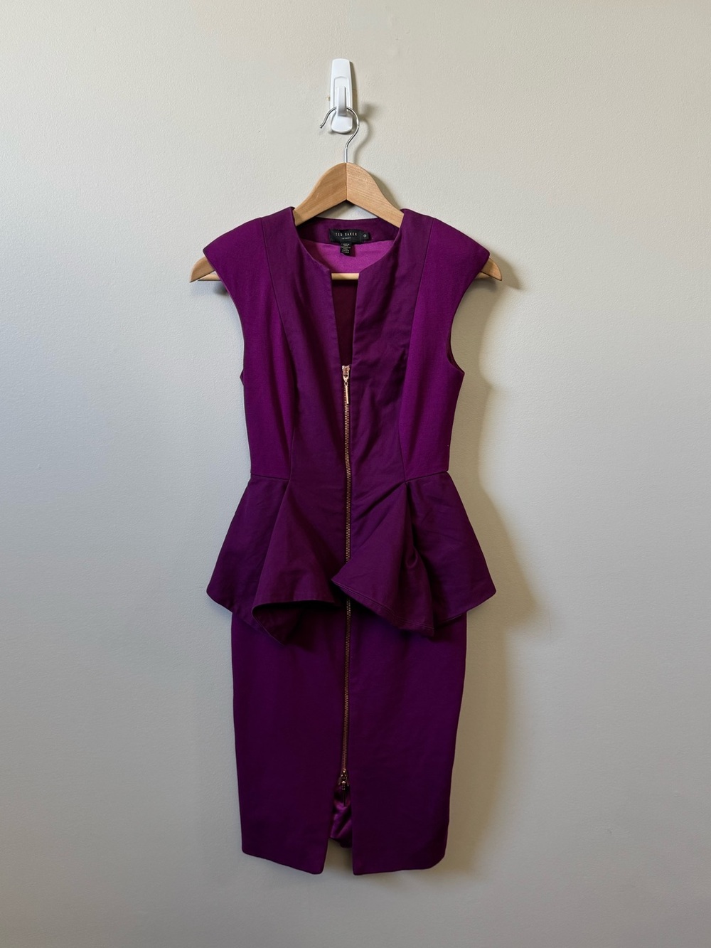 Ted Baker London Purple peplum sleeveless dress